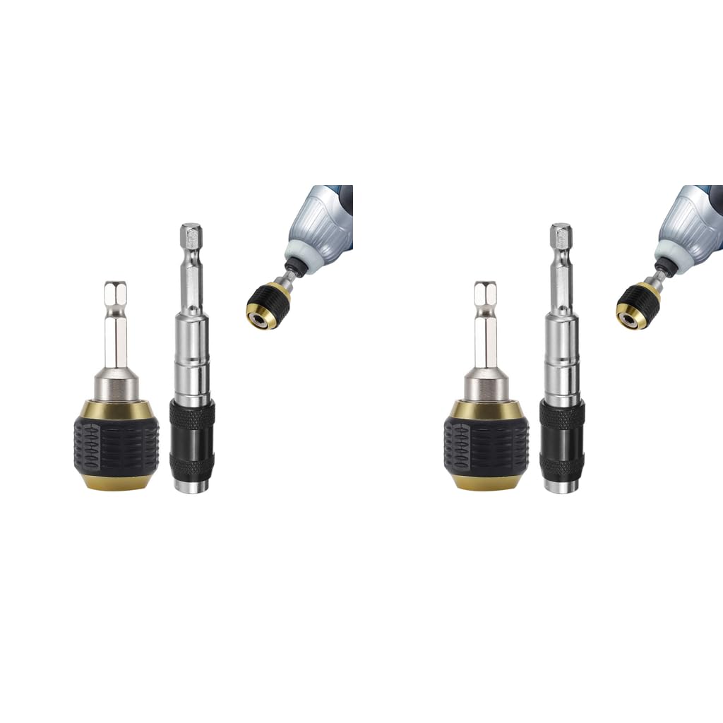 Serplex Flexible Drill Bit Extension Set 4PCS with 60mm 1/4 inch Hex Shank | Quick Release Adapter