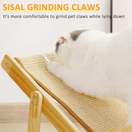 Qpets® Cat Bed Scratcher Sisal Hemp 2 in 1 Adjustable Chair Anti-Slip Durable Wooden 3 PCS