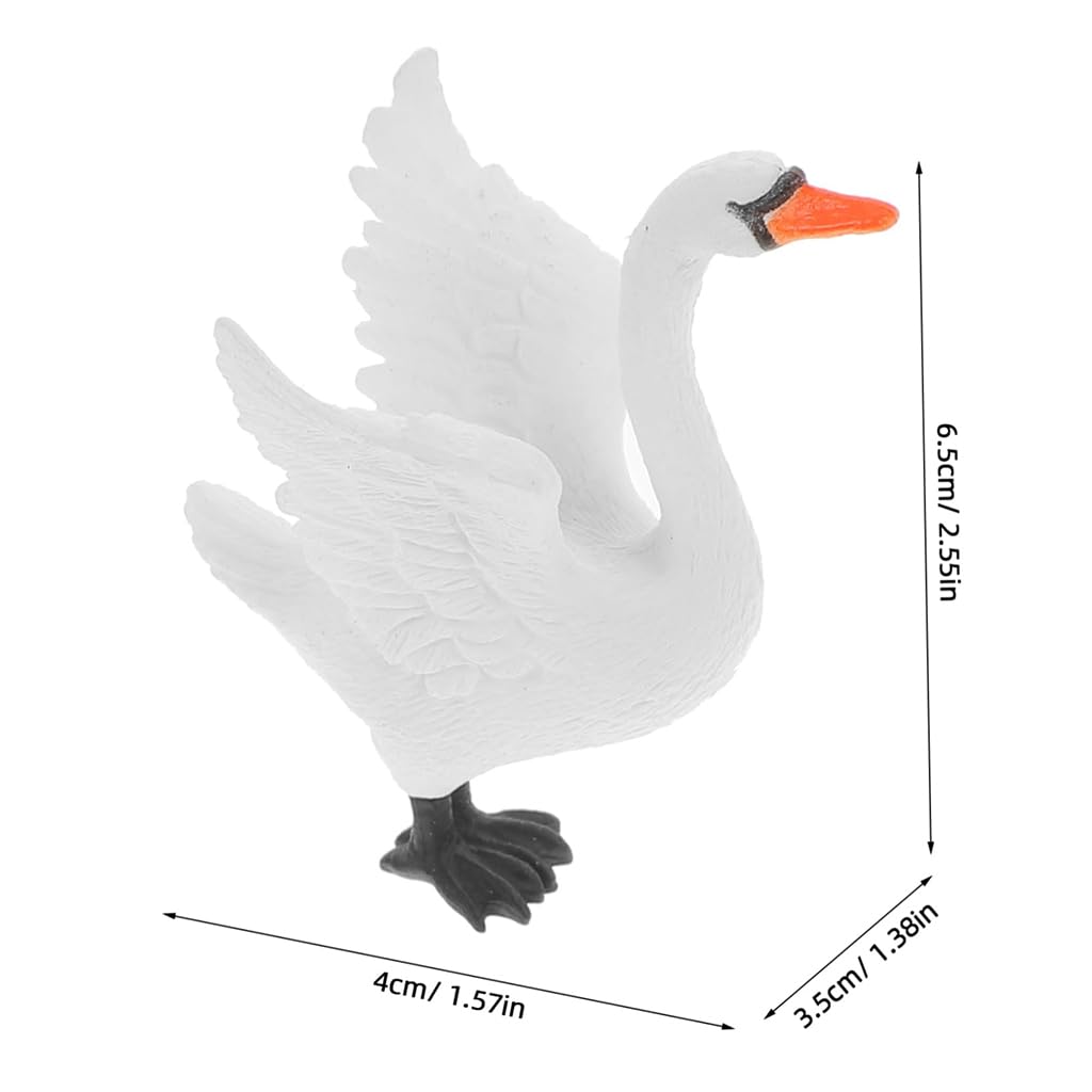 Zibuyu Mini Swan Figurines 4pcs 4.5cm for Garden Decor featuring Hand Painted Resin | Dollhouse and Aquarium Decorations