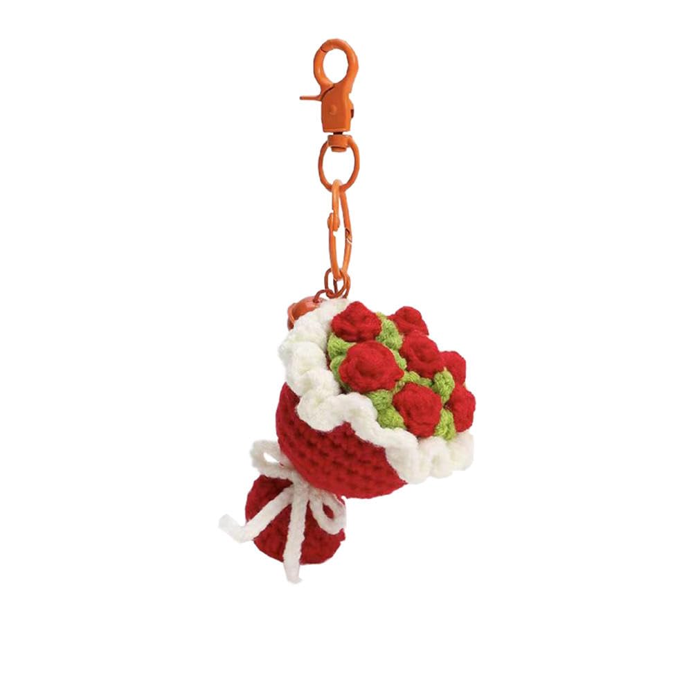 PATPAT® Crochet Flowers,Crochet Keychain