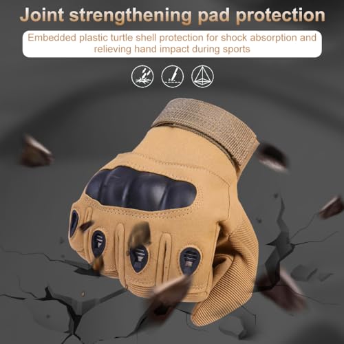 Proberos® Riding Gloves for Men, Touchscreen Motorcycle Gloves with Hard Knuckle for Outdoor Sports and Work Tactical Gloves Suitable for Cycling Motorcycle Hiking Climbing Lumbering (L)