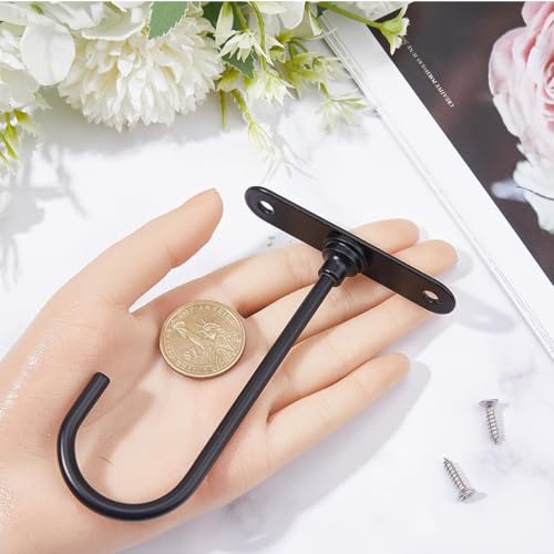 HASTHIP J-Shaped Banana Hook Under Cabinet Hanger, Multi Purpose Wall Hook 360 Degree Rotating Banana Hook Saves Countertop Space Pre-drilled Screw Holes