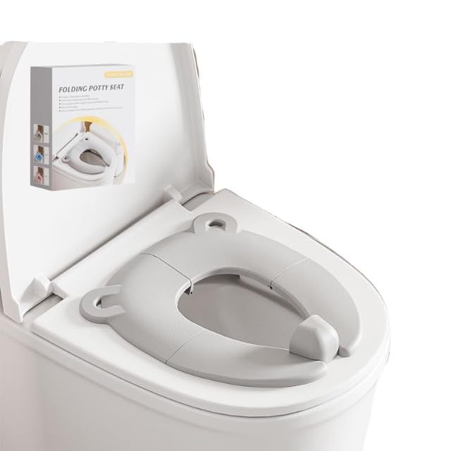 SNOWIE SOFT® Potty Training Seat Toddlers Toilet Training Seat with Splash Guard, PP Material, Easy to Clean, Travel Folding Child Potty Seat for Boys Girls Aged 3-6