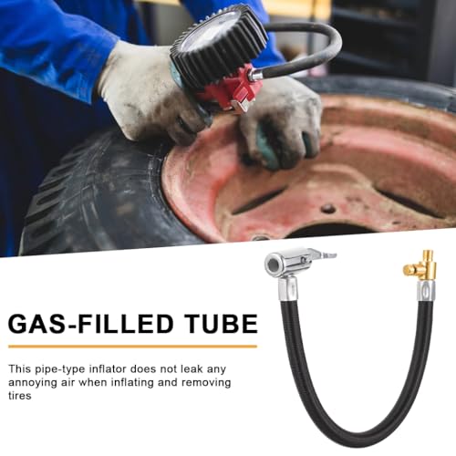 STHIRA® Car Tire Air Pump Extension Hose 19.6'',Coated Rubber Hose,Quick Connect Iator with Valve Adapter for Portable Air Compressor