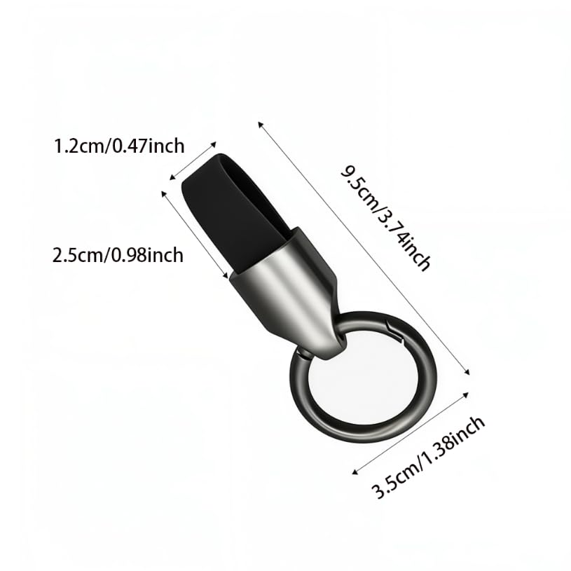 Zibuyu Genuine Leather Car Key Chain for Drivers with Metal Hook | Sleek Accessory for Men and Women
