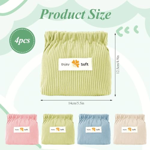 MAYCREATE® Small Makeup Pouch Bag Coin Purse 12PCS Soft Corduroy Make Up for Woman Storage Travel Lipstick Pouches Women Girls Jewelry Organizer Easy Squeeze Open
