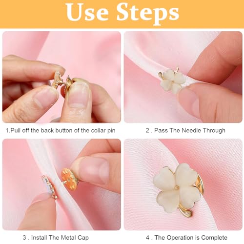 SANNIDHI® 18PCS Shirt Brooch Pin Saree for Women Pearl Buttons Rhinestone Cover Up Safety Pins Shawl Sweater Jewelry Set Gift Girls