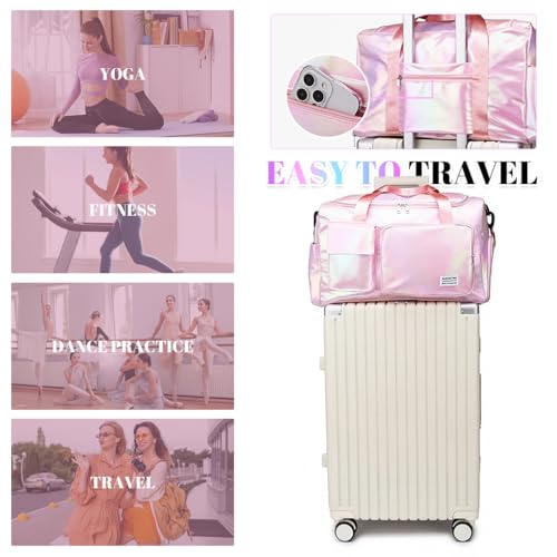 PALAY Gym Bag Women Fashion Duffle Bag with with Shoe Compartment Multifunctional Shoulder Bag with Removable Shoulder Strap Travel Day Pack Crossbody Bag for Gym, Travel