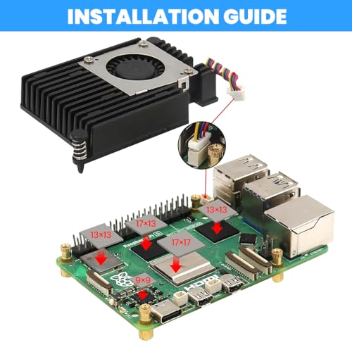 ZORBES® Active Cooler H505 for Raspberry Pi 5 (2GB/4GB/8GB/16GB), Efficient Cooling Fan and Heatsink Combination Compatible with Pi Boards for Reliable Heat Control and Stable Operation