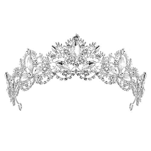 PALAY® Women's Tiara Crystal Crowns Rhinestone Queen Tiaras Hair Accessories for Women Girls Princess Tiara for Birthday Prom Bridal Party Halloween Costume Gifts