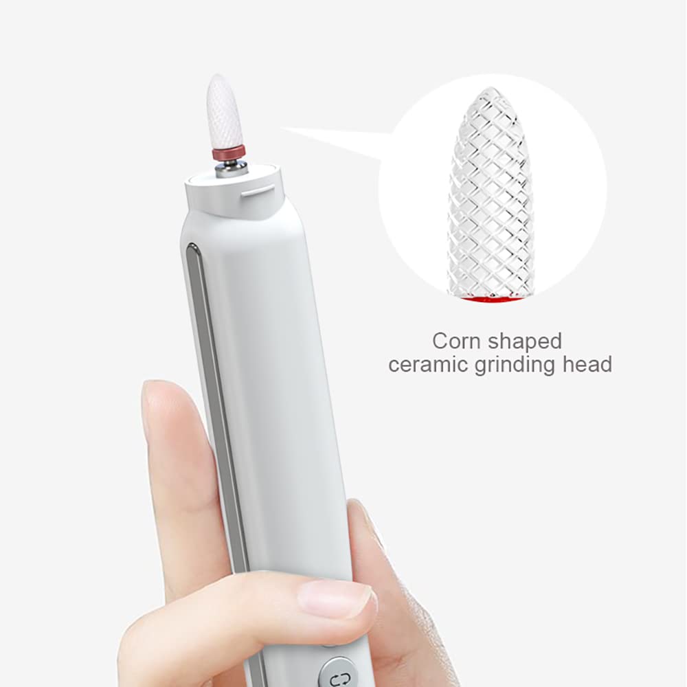 MAYCREATE Electric Nail Drill Machine for Home Use with 3 Speed 15000RPM & 5 Polish Bits | USB Rechargeable Portable Set