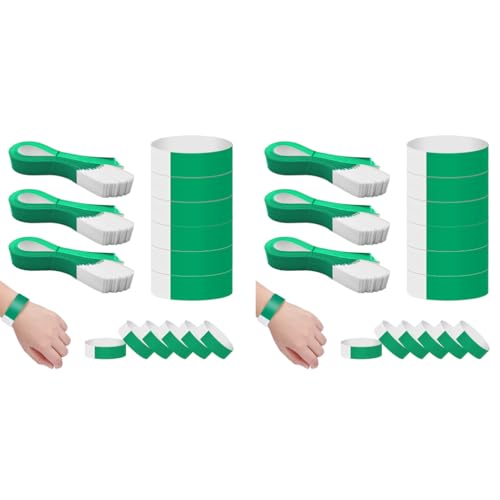 HASTHIP® 300 Pack Paper Wristbands Arm Bands for Events Neon Lightweight Colored Concert Party Waterproof Hand Band Green 2 PCS
