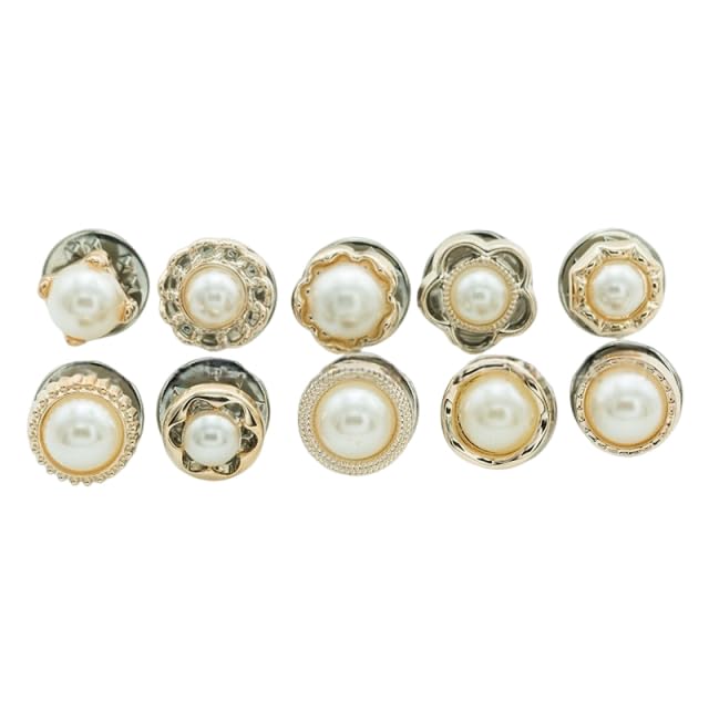 ZIBUYU Pearl Safety Pins for Dresses and Shawls with Secure Clasps | 10Pcs Decorative Brooch Set