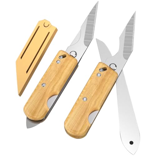 HASTHIP® Grafting Cutter Tool 3 in 1 Gardening Shears Gardening Cutter Wooden Handle Grafting Tool Rugged Steel Grafting Tool Cleft Grafting Tool with Sheath Multifunctional Grafting Cutter