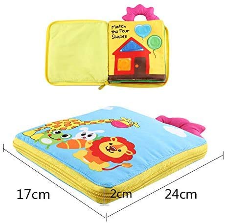 PATPAT Cloth Book for Babies with 24×17 cm Washable Design featuring Shoelace & Zipper Learning | Soft Polyester Baby Toy Gift