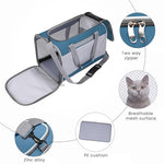 Qpets® Cat Travel Bag Cat Carrying Case, Foldable Dog Carrier Backpack Breathable Cat Travel Shoulder Bag, Lightweight Pet Bag Cat Shoulder Bag for 10kg Below Dogs/15kg Below Cats