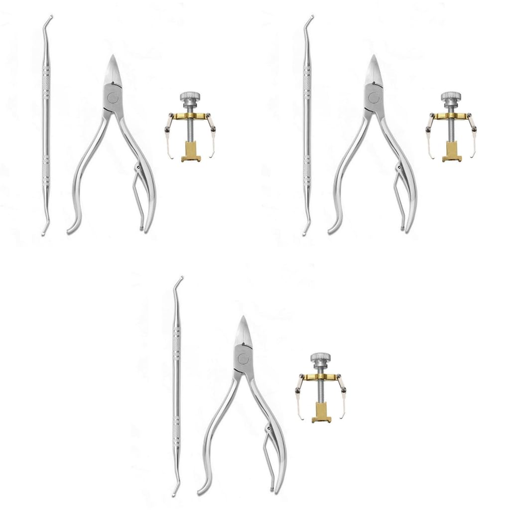 MAYCREATE Toe Nail Correction Tool for Ingrown Nails featuring Lever Mechanism | 9PCS Stainless Steel Pedicure Set