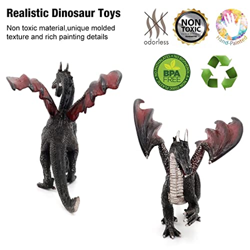 PATPAT® Dragon Toy Realistic Pterosaur Fire Dragon Model Dinosaur Model 5'' Vinyl Dinosaur Figures Dragon Toy for Kids, Game of Thrones Dragon Desktop Decor, Birthday Gift, Gift Toy for Kids