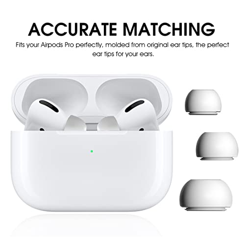 ZORBES® 3 Pairs Replacement Ear Buds Tips, Silicone Earbud Tips for Airpods Pro, Ear Fit with Dust Mesh,Silicone Earbud Tips for Airpods pro (White)