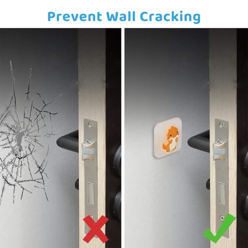 Serplex® 6Pcs Cartoon Rubber Door Handle Bumpers, Self Adhesive Wall Protectors & Sound Dampeners, Quiet Door Stoppers for Room, Bathroom, Furniture, Cute Design, Strong Adhesion, Multi-Surface Use