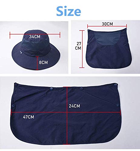 GUSTAVE Sun Protection Fishing Cap for Outdoor Use with Removable Neck Flap and 3PCS Set
