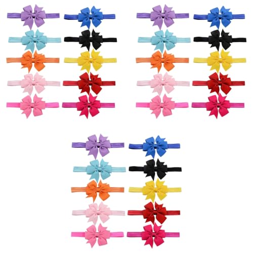 SANNIDHI® 10 Pcs Satin Baby Hair Band Hair Bands for Baby Girls Bowknot Elastic Headbands for Baby Girl Christmas Gifts Multicolor X3