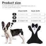 Qpets® Dog Tuxedo Harness, Fashionable Dog Tuxedo Harness Set with Traction Rope and Chest Harness, Dog Vest Pet Suit Holiday Dress Puppy Kitten Wearing (L)