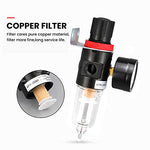 Verilux® Air Pressure Regulator Water Separator Trap Filter Airbrush Compressor (Black)