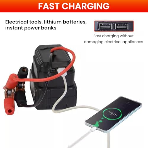 STHIRA® Compact Vehicle Jump Starter Secure 18-21V Power Adapter Converter Reliable Auto Battery Booster Inverter for Trucks RVs Outdoor Trips 2PCS