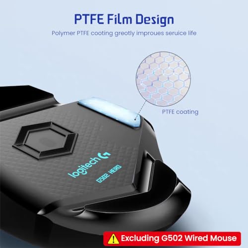 ZORBES Mouse Feet Skates for Lo-gitech G502 Wired Gaming Mouse Snug Fit Mouse Feet Rounded Curved Edges Smooth Feet Skates for Lo-gitech G502 Game Mouse Feet Skates Replacement, Mouse is NOT Included