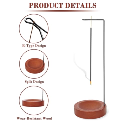 HASTHIP® Agarbatti Stand - Wooden Incense Holders Upside Down Incense Holder Agarbatti Holder Incenses Stick Stand Rosewood Incenses Stick Holders -Brown