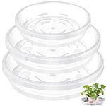 HASTHIP® 12pcs Plant Plates for Pots with Grooves, 4 Sizes Pots Drainage Tray for Plants, Reusable Round Plastic Plates for Plant Pots (6.7''/8.9''/9.8'')