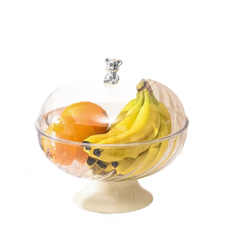 HASTHIP® Bread Pastries Snacks Fruit Bowl with lid and Drainage Holes, Storage/Serving, Removable Base, BPA-Free Plastic