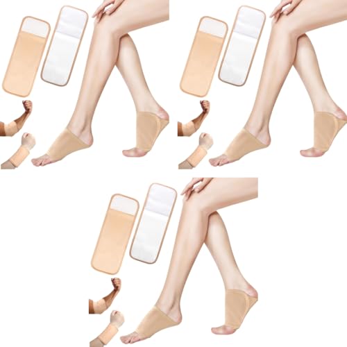 HANNEA® 6PCS Castor Oil Foot Pack Kit for Feet Reusable Organic Thyroid Wrap Promotes Circulation Relieves Inflammation Pain