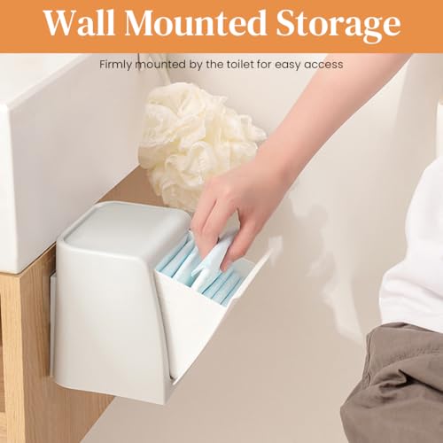 HASTHIP® Sanitary Pads Storage Box for Toilet Wall Pull-Out Utility for 25-60PCS Cotton Swabs Small Gadgets 11.5cmx11.5cmx19.5cm Pink