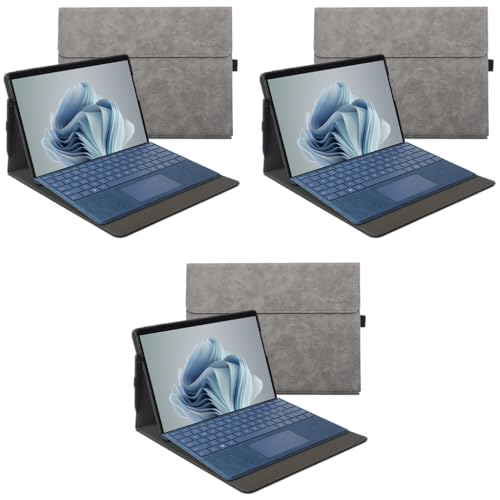 ZORBES® Laptop Case for Surface Pro 9 10 11 13 inch Anti-Scratch Protective Fashion Solid Color TPU with Pen Holder Not Include Keyboard or Stylus Grey 3 PCS