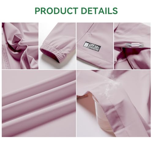 Venzina® UPF 150+ Sun Jacket for Women, Stylish UV Sun Protection Jacket, Cool Feel Quick Dry Sun Hoodie, Fashion Modern Fit with Removable Hat & Zip Pocket, Light Purple, XXL