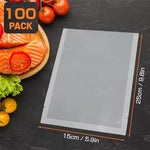 HASTHIP® 100Pcs Vacuum Sealer Bags, 5.9 x 9.8 Inch Vacuum Sealer Bag, Puncture Resistant Sous Vide Bag, Great for Vac Storage, Meal Prep or Sous Vide, BPA Free