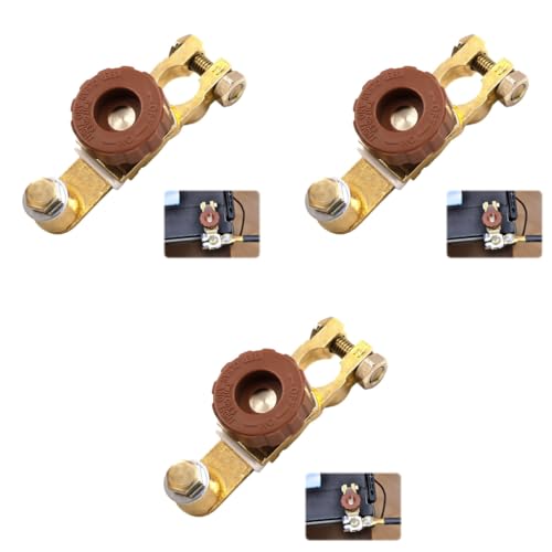 STHIRA® Disconnect Switch Universal 12V 125A Negative Battery Quick Disconnection Twist-knob Cut Off for Car Truck Marine RV Electrical Equipment Pure Copper 3PCS
