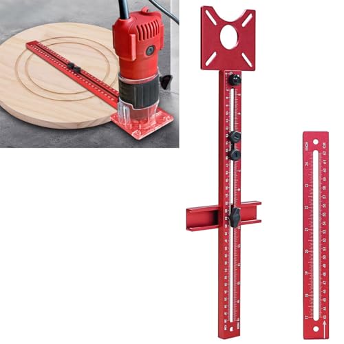 Serplex® 4 IN 1 Router Milling Groove Bracket|Cabinet Hardware Jig with Automatic Center Punch|Router Guides for Woodworking-Red