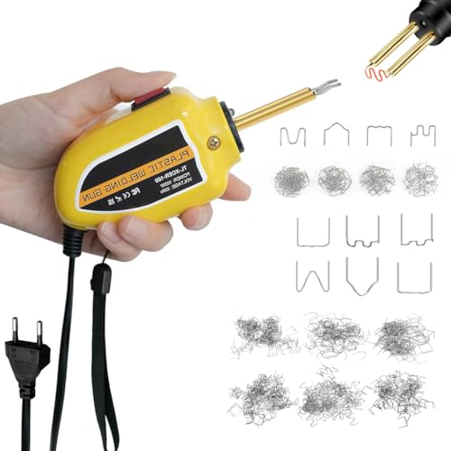 Serplex® 100W Plastic Welder Kit with 800PCS 6 Type Staples & Tool Bag,Portable Plastic Welding Gun Set for Car Bumper,Kayak Crack Repair DIY Crafts Bumper Welding Combo