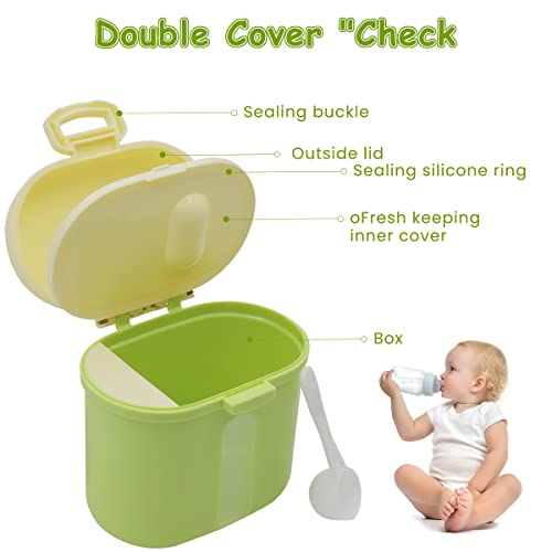 SNOWIE SOFT® 360G Baby Formula Dispenser with Scoop and Leveller Foodgrade PP Double Layer Anti-Leak Milk Powder Storage Container BPA Free Multi 1 Count 3PCS