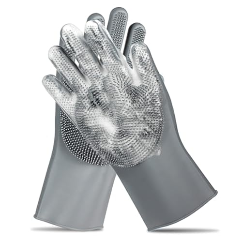 ZIBUYU® Pet Grooming Gloves with Gentle Massaging Bristles for Dog Bathing and Shampoo Application, Effective Hair Removal and Comfortable Pet Care