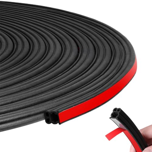 STHIRA® 52.5Ft Car Door Seal Strip Weather Stripping Car Rubber Seal Cuttable Door Edge Weather Strip Automotive Soundproof Door Trim Seal Universal Door Edge Rubber Trim for SUV, Van, Pickup Trunks