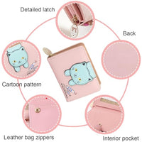 PALAY® Small Purse For Women Cute Cartoon Kitty MIni Wallet for Women Multi Compartment Card Coin Clutch Wallet Gift for Girls