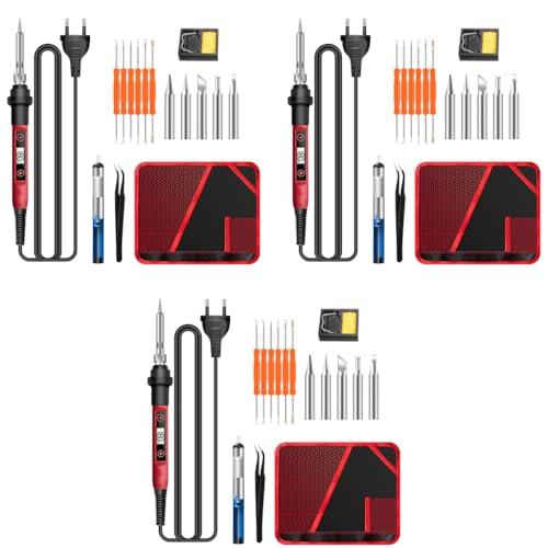 Serplex® Soldering Iron Kit 60 Watt 220V Machine Temperature Adjustable Bit Set with LCD Display Electric 5 Tips 3 PCS