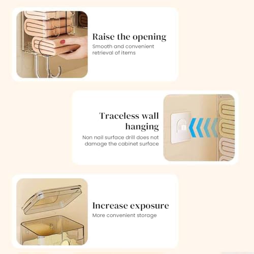 HASTHIP® Wall Mount Sock Underwear Drawer Organizer Hanging Storage Box for Clothes Socks Lingerie Ties Grey 3PCS