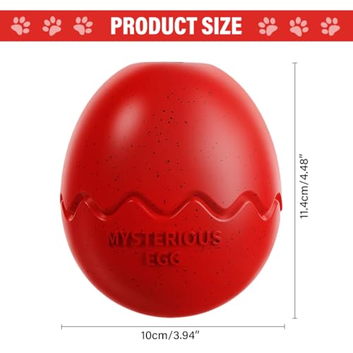 Qpets® Ball Toy Dog Toy Slow Feeding Toy Dog Chew Toy Licking Toy Durable Rubber Egg Toy for Dog TreatsToy for Small, Medium Dog Up to 16kg