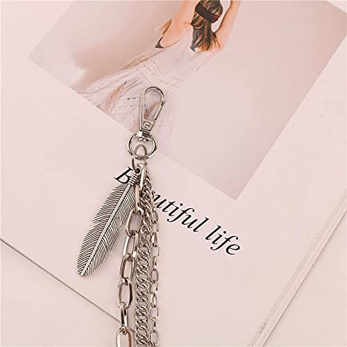PALAY Pants Chain with Clip Fastening for Punk Dancer and Biker Style | 60–80cm Silver Metal