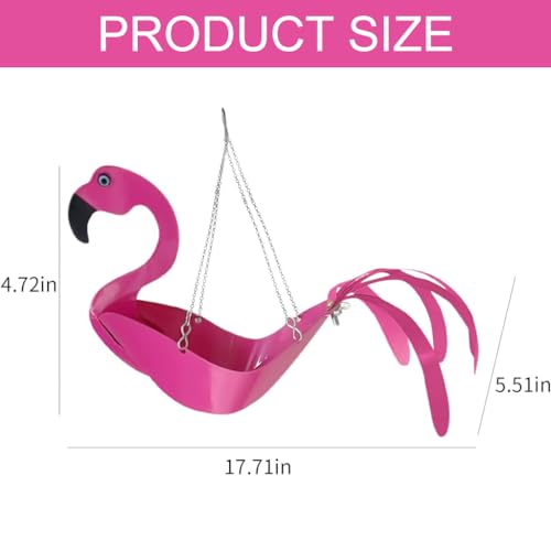 HASTHIP Metal Flamingo Pots for Plants - Pink Flamingo Flower Pot Decor - Exquisite Garden Decor - Outdoor Hanging Planter - Pots for Plants Planters for Balcony - Suitable for Garden Yard Decor